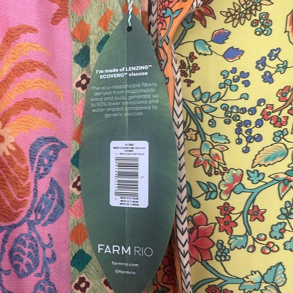 NWT Farm Rio mixed scarves multicolor chemse - Picture 2 of 7